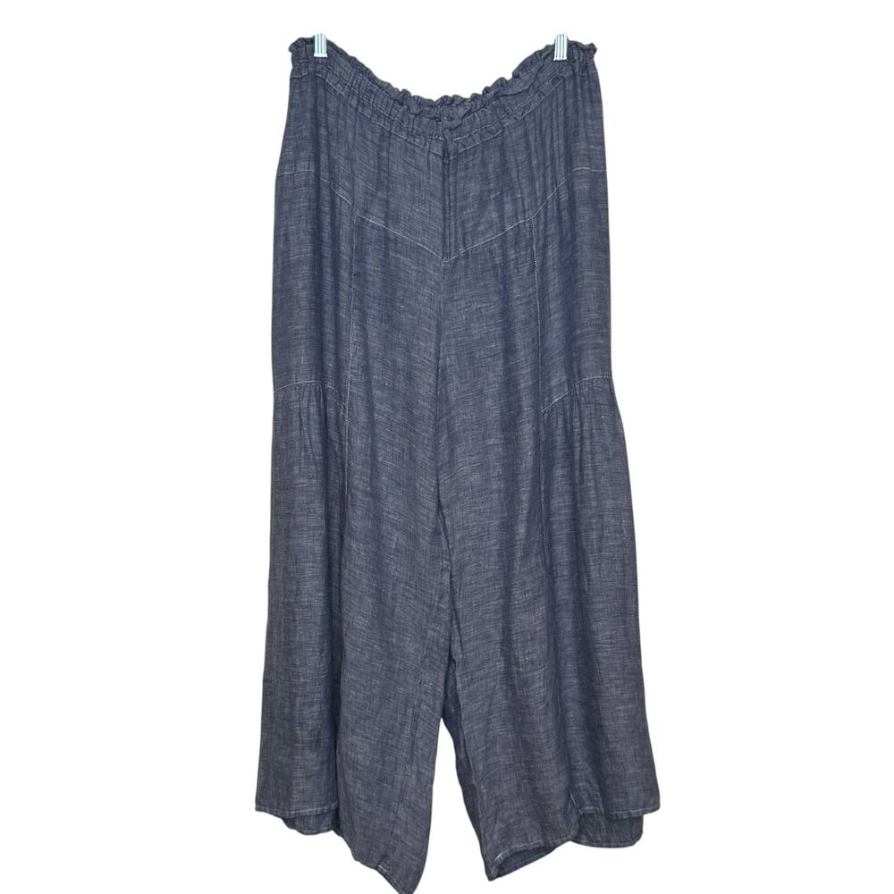 CP Shades XL 100% Linen Hand Dyed Wide Leg Pull On Pants